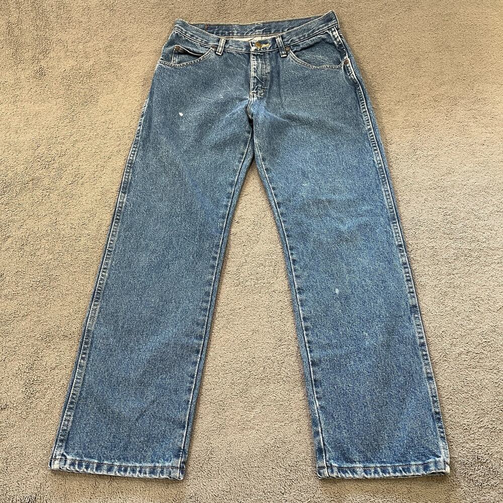 Wrangler Hero Authentic Blue Regular Straight Fit Denim Work Jeans Mens Sz 32x30